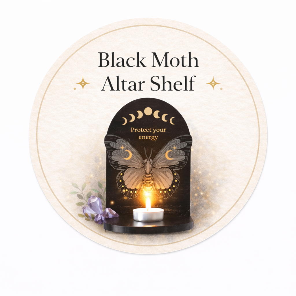 Black Moth Altar Shelf (Protect Your Energy) 🕯️✨