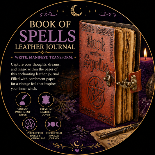 Book of Spells Leather Journal