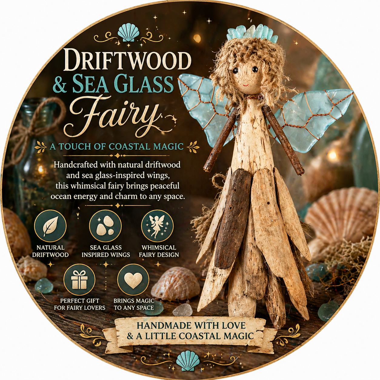 Driftwood & Sea Glass Fairy 🧚✨