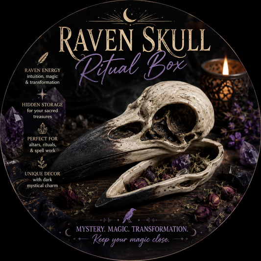 Raven Skull Ritual Box 🖤 Hidden Altar Keepsake