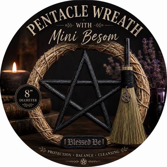 Pentacle Wreath with Mini Besom